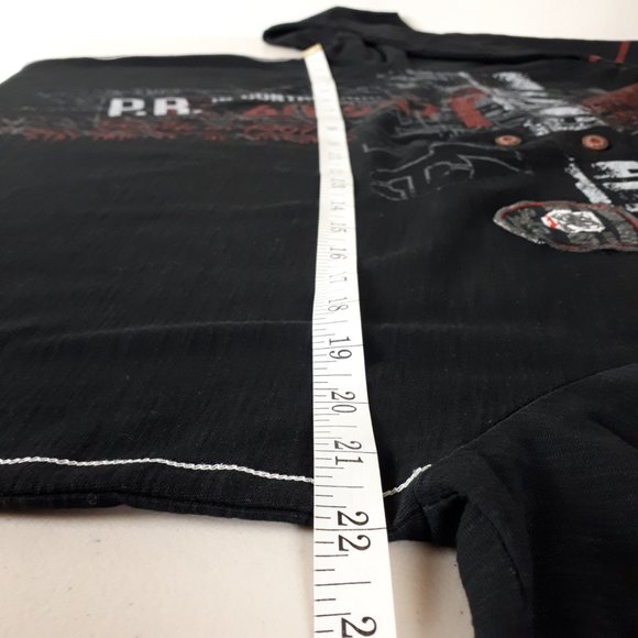 Project Raw Black Long Sleeve Graphic Printed Polo T-Shirt - Picture 5 of 16